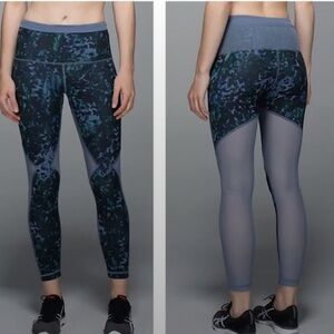 Lululemon Running In The City 7/8 Tight Pants High Rise Mesh Stretch Reflective